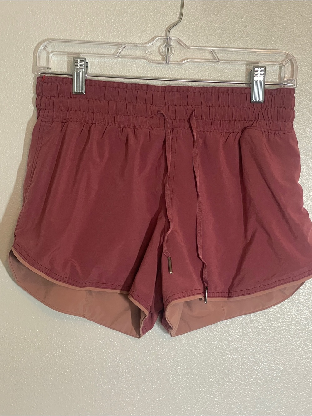 lululemon athletica Women's Dusty Rose with Maroon Liner Athletic Shorts